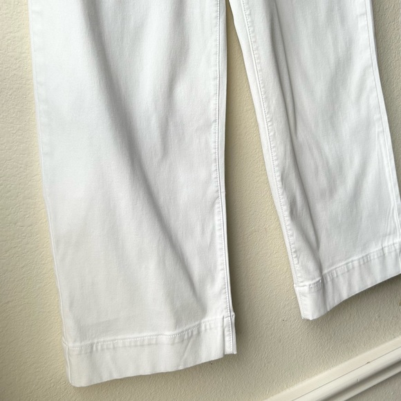 Spanx 20312R Stretch Twill Cropped Wide Leg Khaki pull on ankle Pants White Sz M - Picture 8 of 16